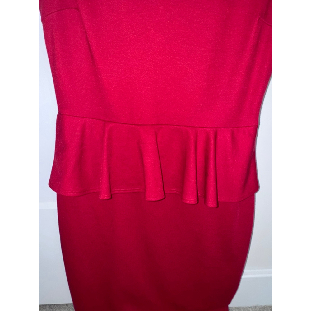 Women's Unbranded Red Peplum Mini Dress S - Picture 4 of 5